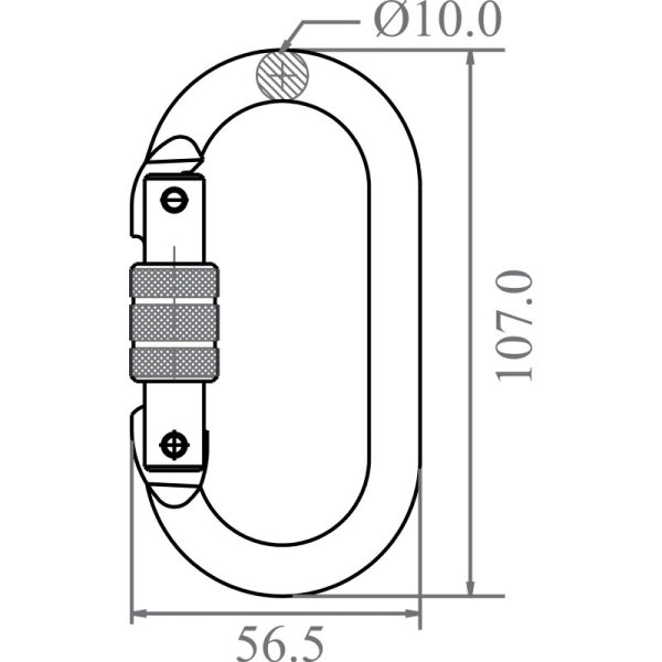 Stahl-Karabiner mit Schraubverschluss